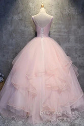 Ball Gown Long Semi Formal Prom Dress Flowers Gorgeous Quinceanera Dresses With Flowers